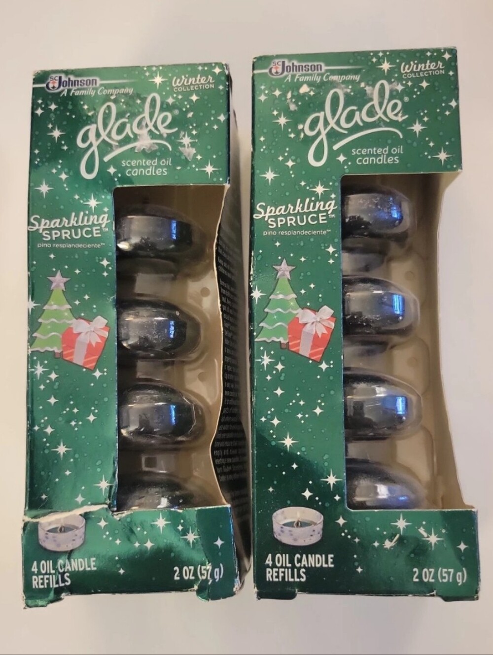Glade Scented Oil Candle Refills 2 Boxes SPARKLING SPRUCE Retired Holidays NEW